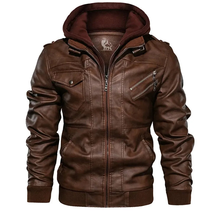 Veste en cuir homme