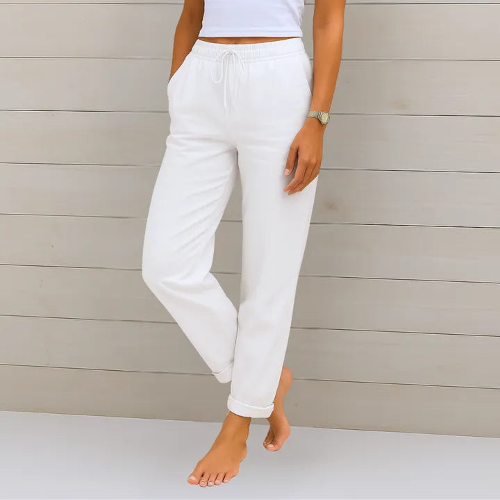 Pantalon en lin stretch respirant