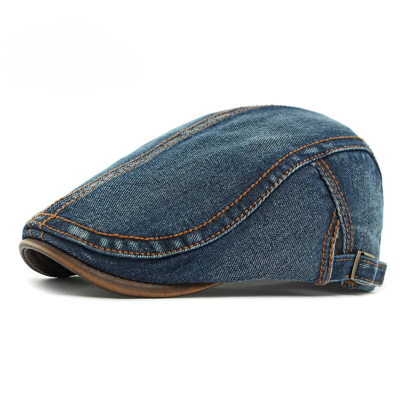 Casquette plate en denim homme