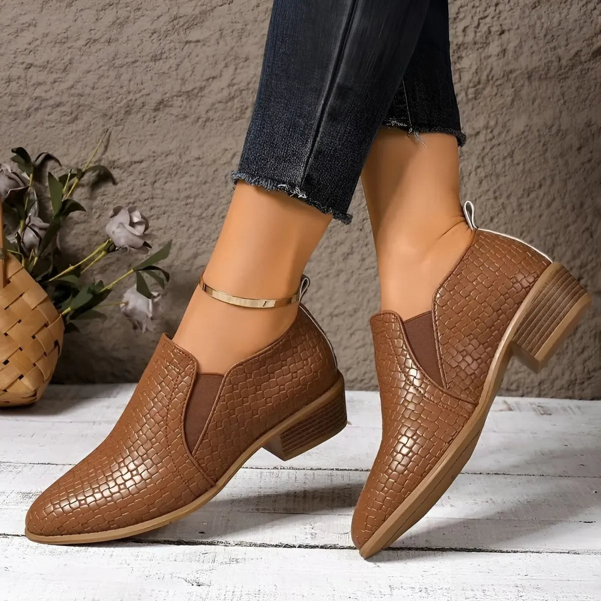Chaussures Oxford tressées pour femme