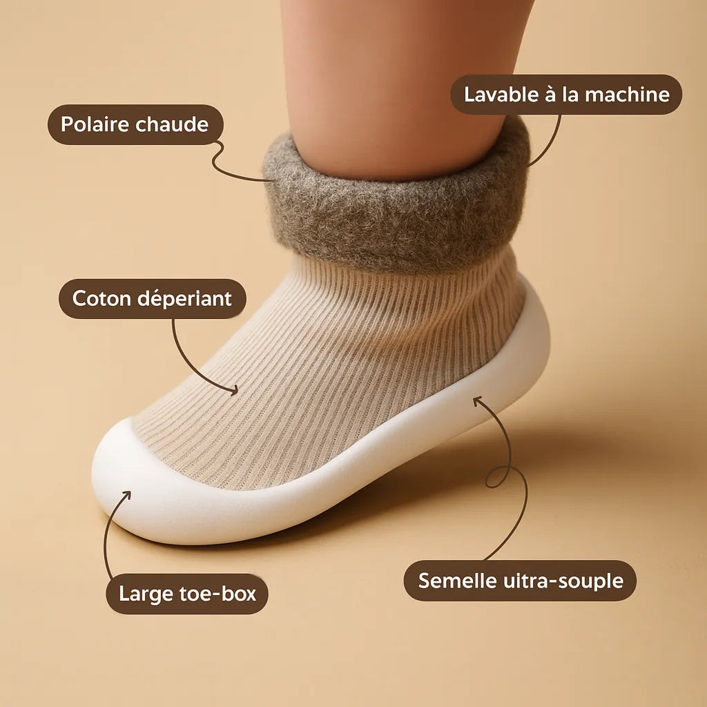 Chaussons bébé en coton épais