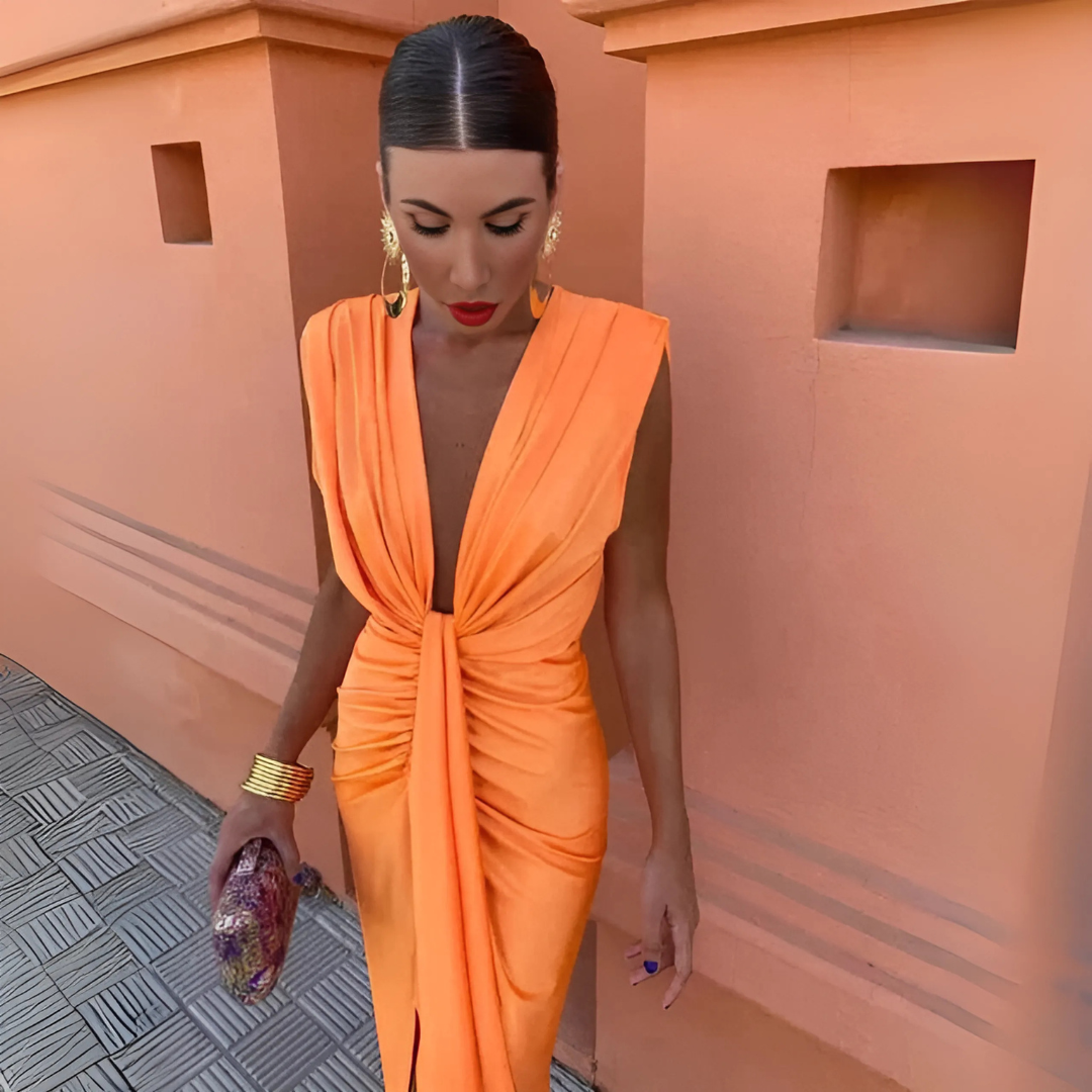 Elegantes Drapiertes Kleid