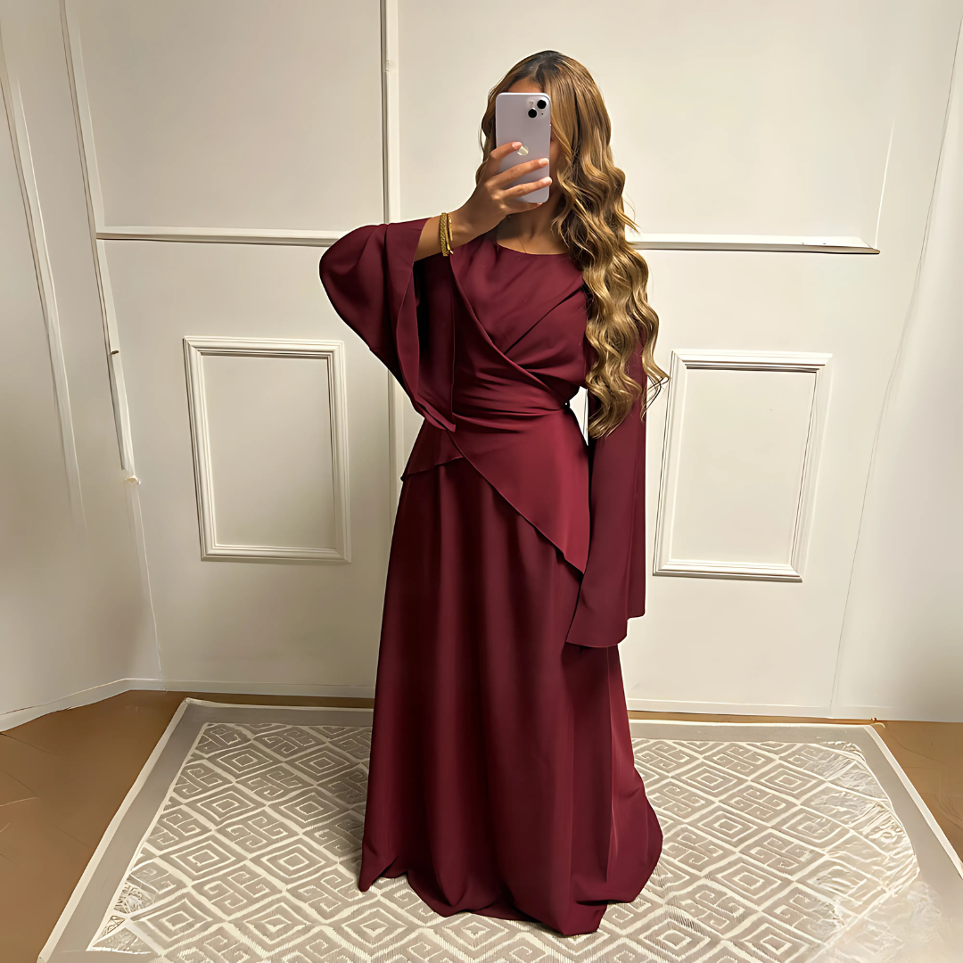 Fließende Abaya mit Schmetterlingsärmeln