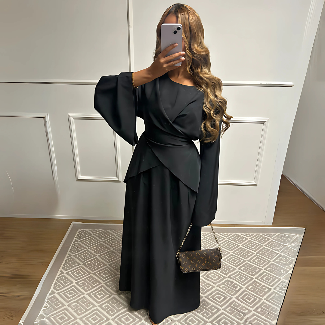 Fließende Abaya mit Schmetterlingsärmeln