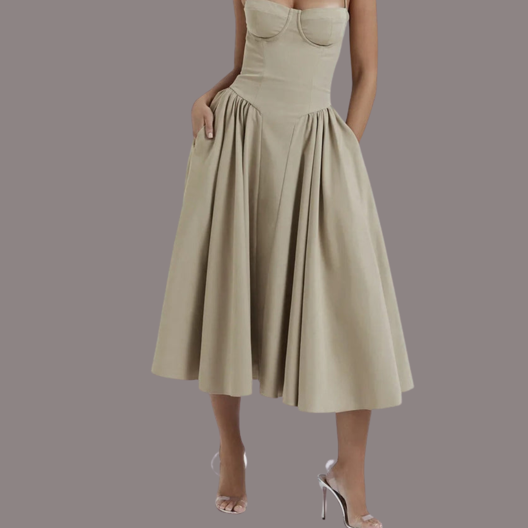 Ärmelloses Midikleid mit Korsett-Passform - Attraktive Passform