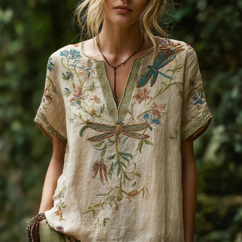 Bluse mit Vintage-Blumendruck