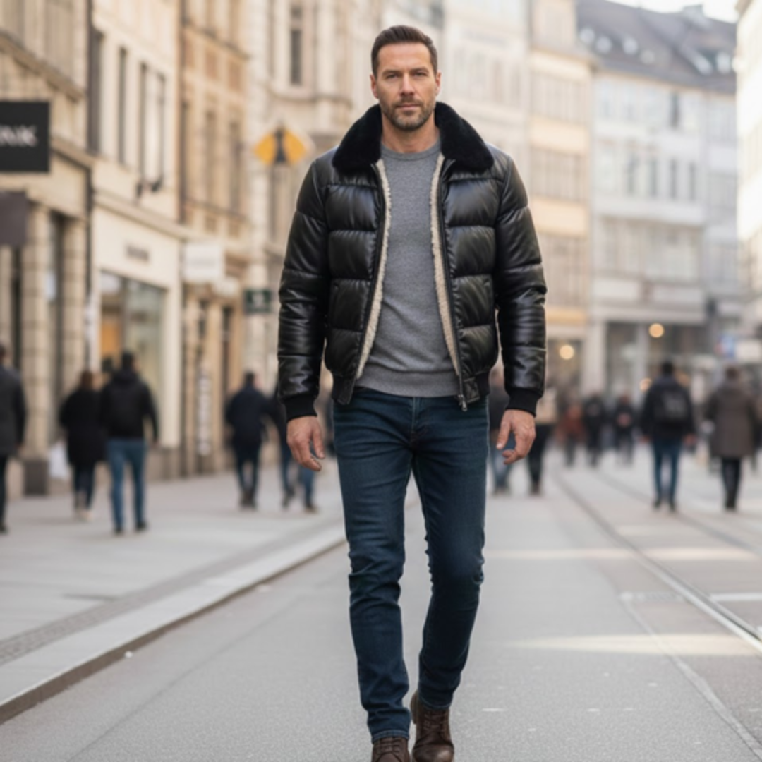 Warme und bequeme gefütterte Winterjacke für Herren