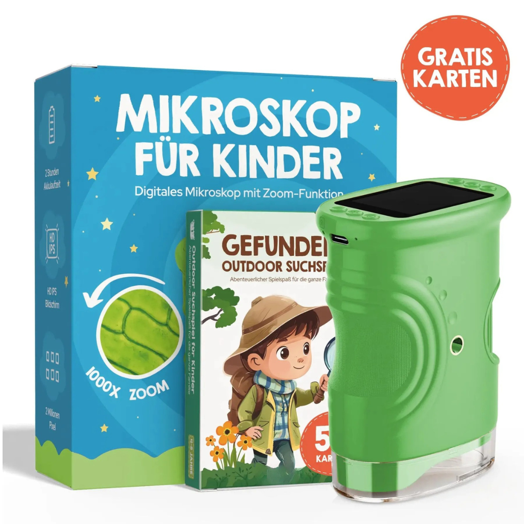 Abenteuer-Mikroskop für Kinder mit Lernkarten