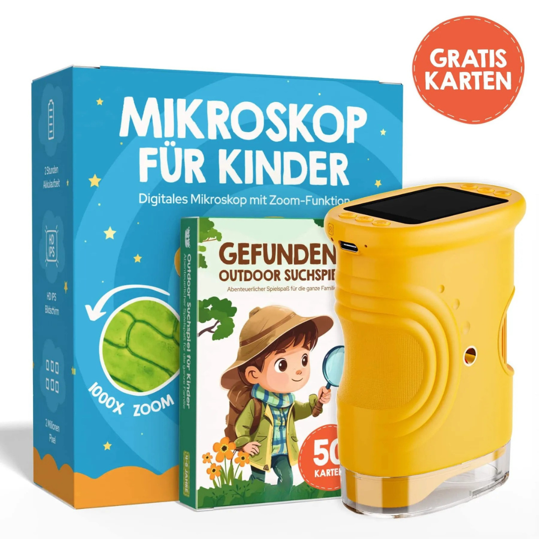 Abenteuer-Mikroskop für Kinder mit Lernkarten