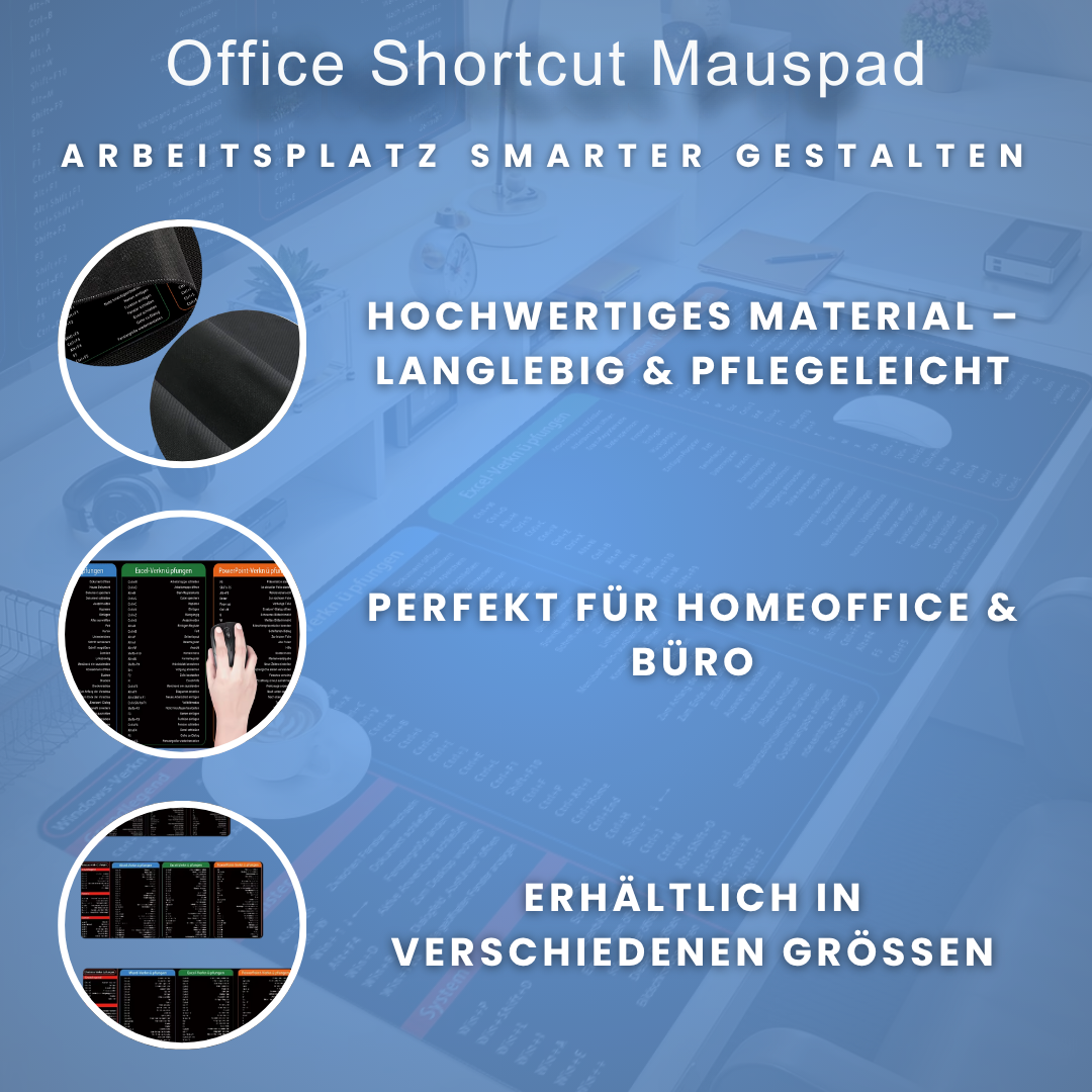 Mauspad Office Shortcut