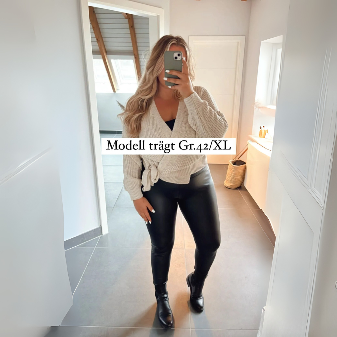 Formende Lederoptik-Leggings mit hoher Taille