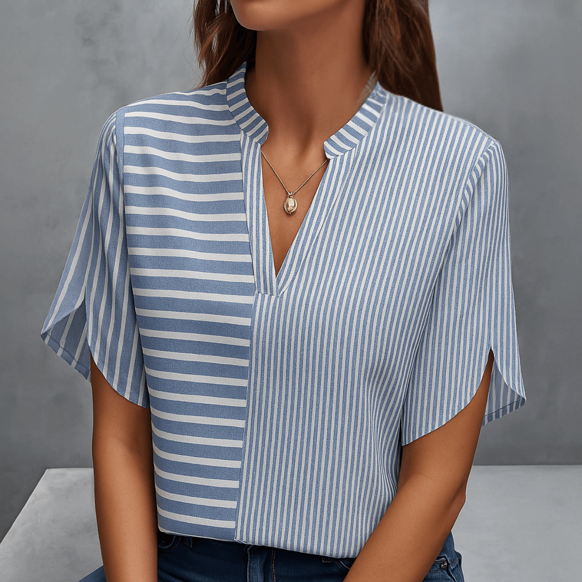 Lässige Bluse mit Streifen