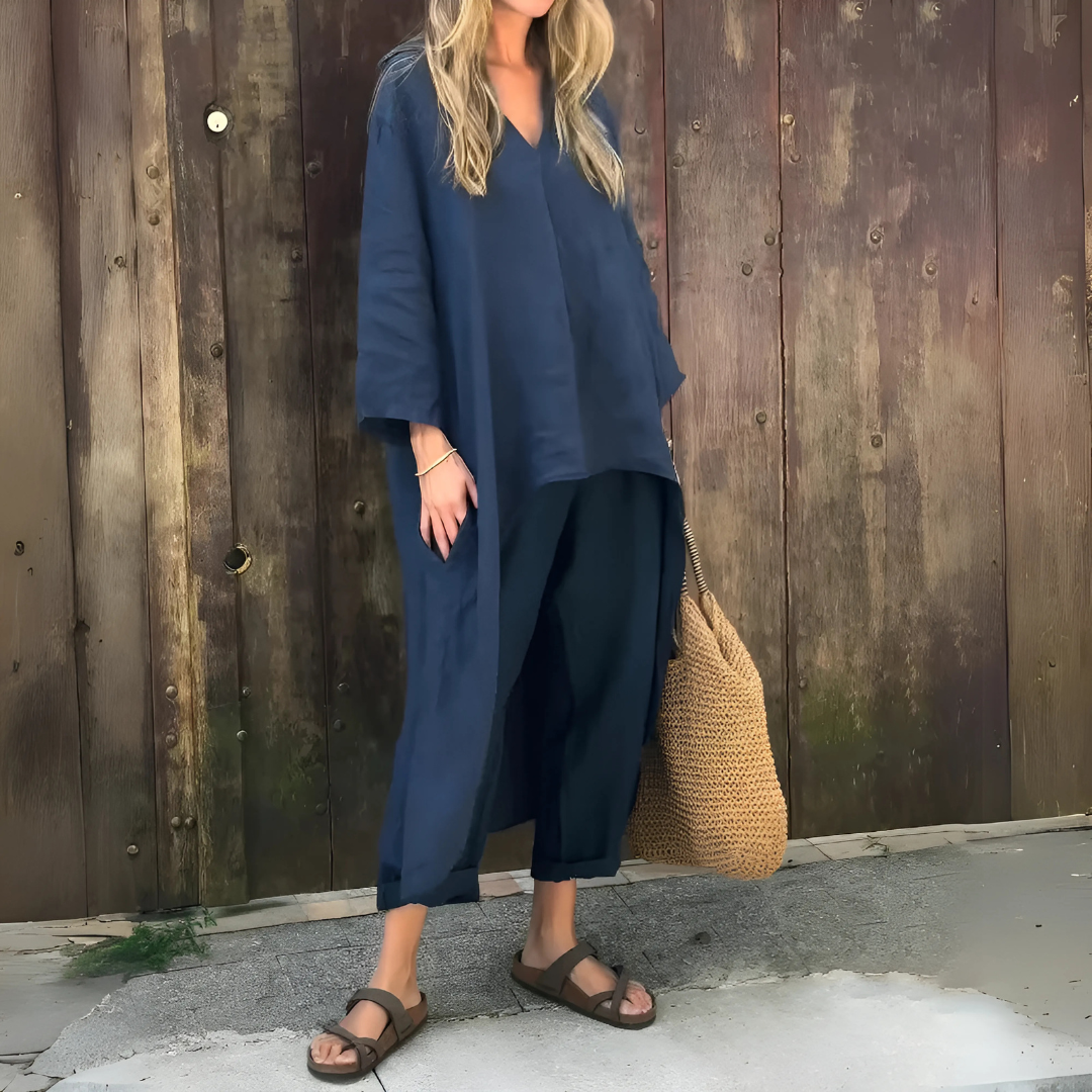 Flüssiges zweiteiliges Ensemble Sommer