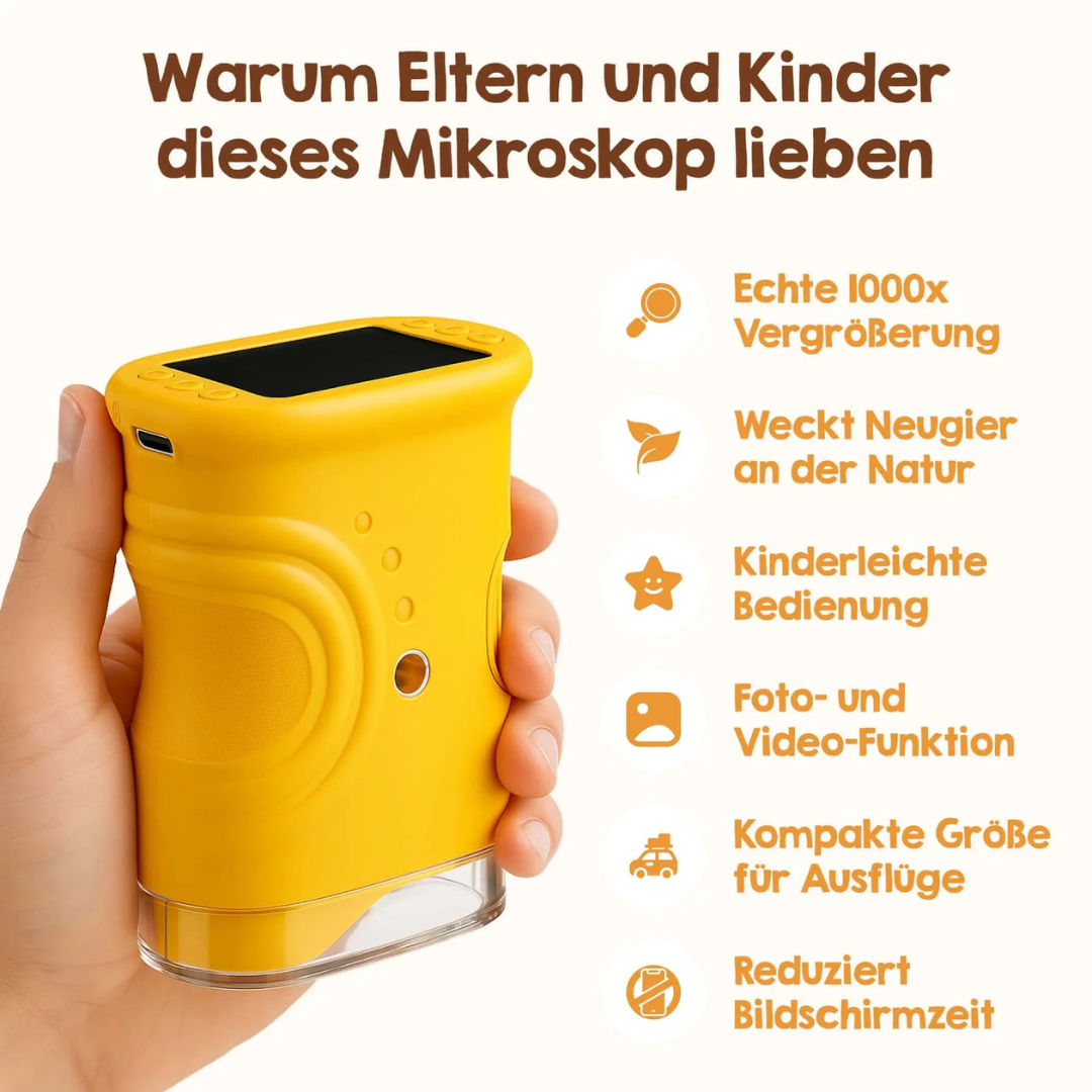 Abenteuer-Mikroskop für Kinder mit Lernkarten
