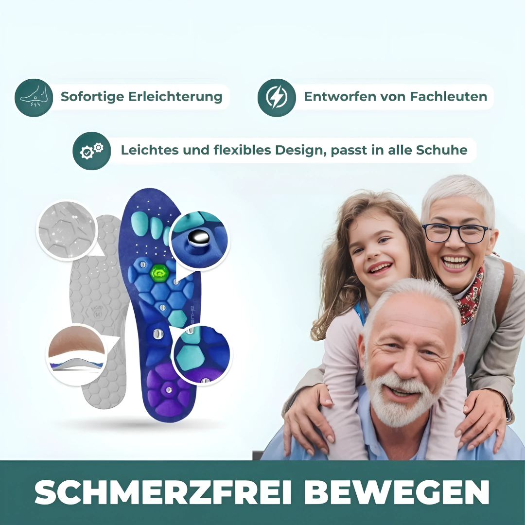 Wohltuende Sohlen mit Magnetpunkten