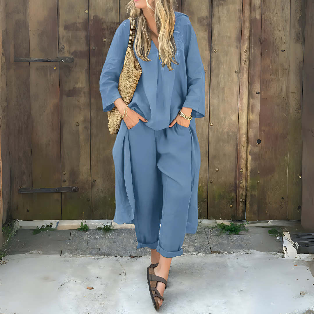 Flüssiges zweiteiliges Ensemble Sommer