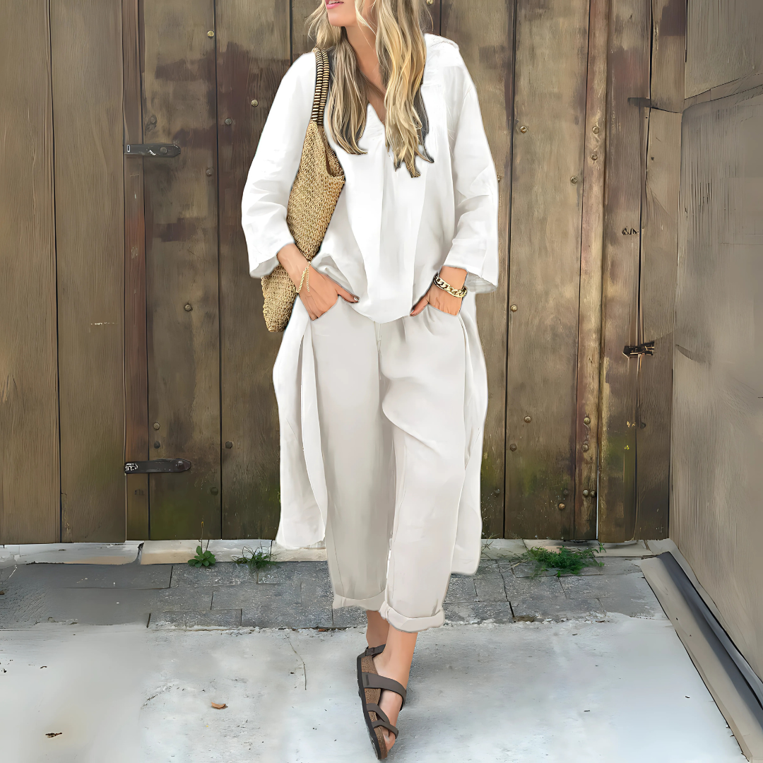 Flüssiges zweiteiliges Ensemble Sommer