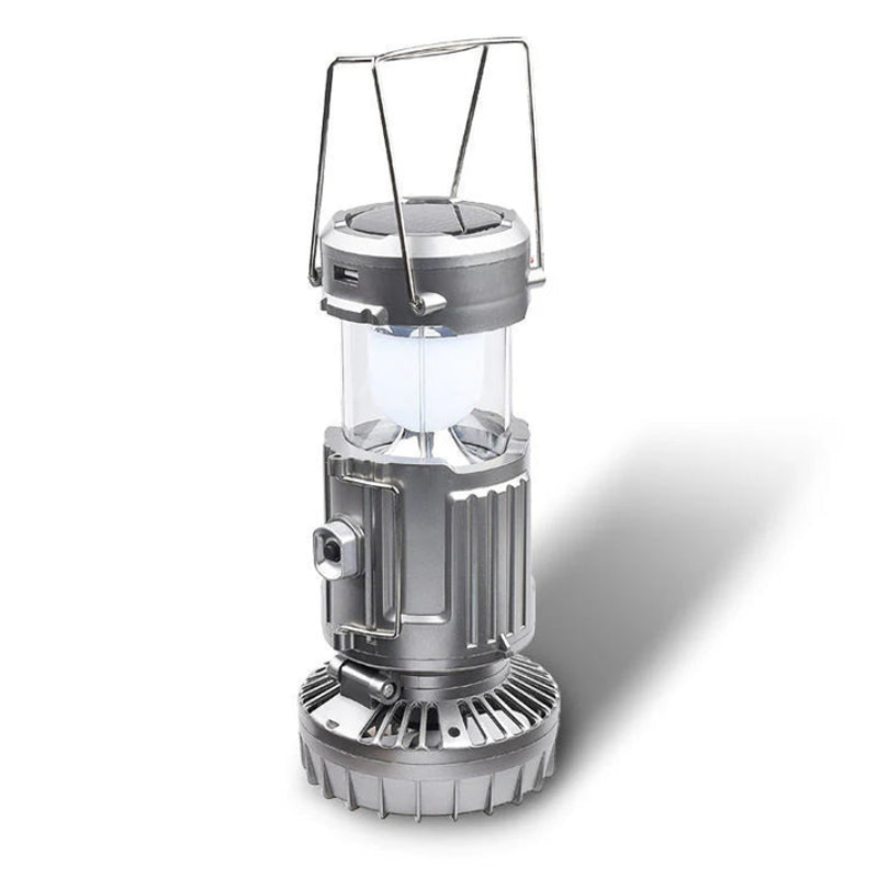 Tragbare 2-in-1-Solar-Abenteuerlampe und Ventilator