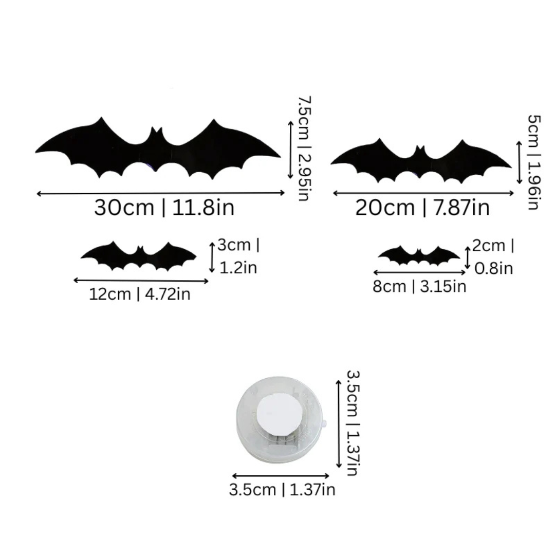 Leuchtende 3D-Fledermäuse als Halloween-Dekoration