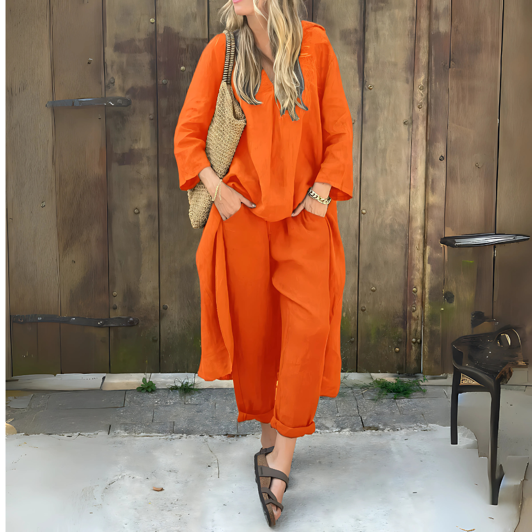 Flüssiges zweiteiliges Ensemble Sommer