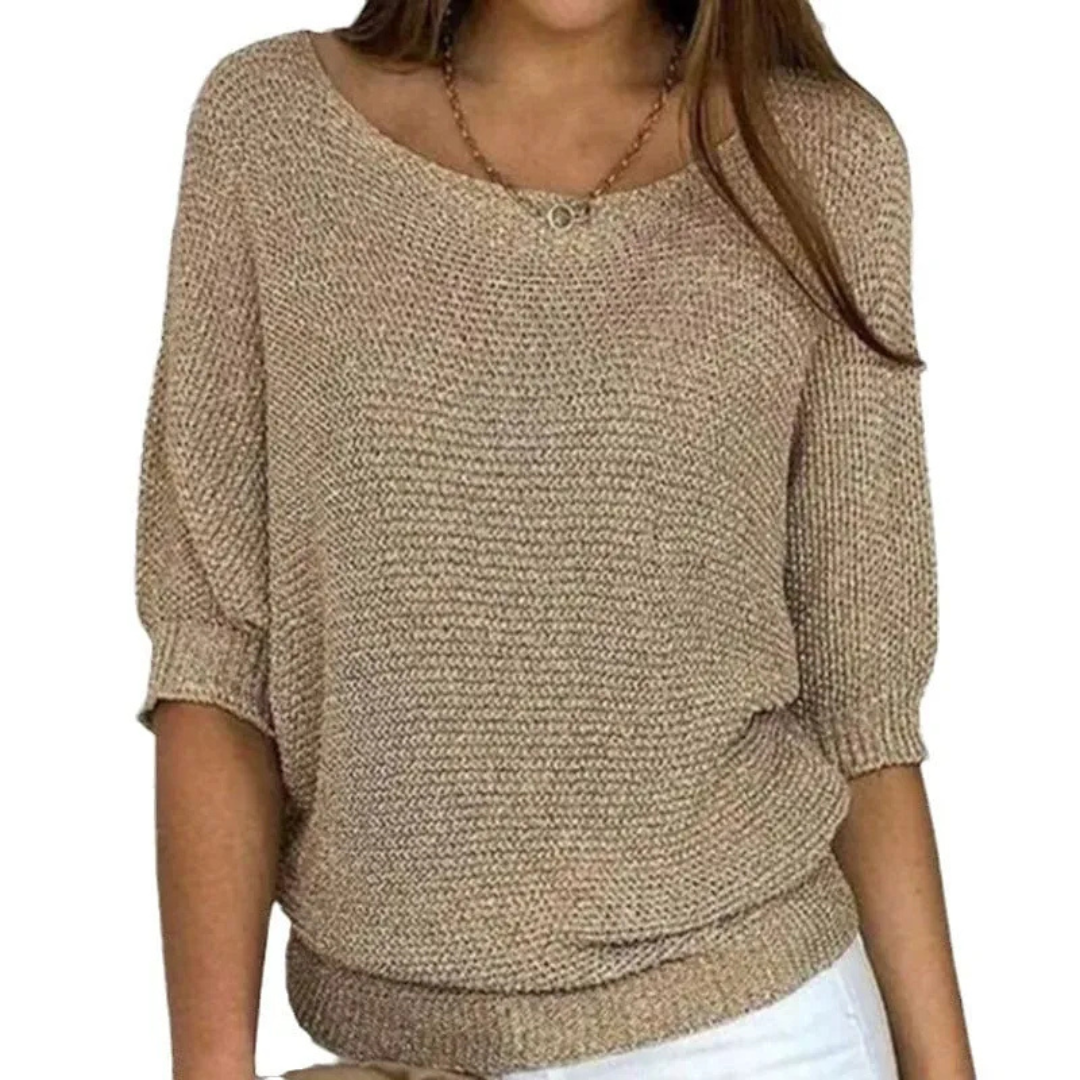 Leichter, weicher Pullover mit Puffärmeln