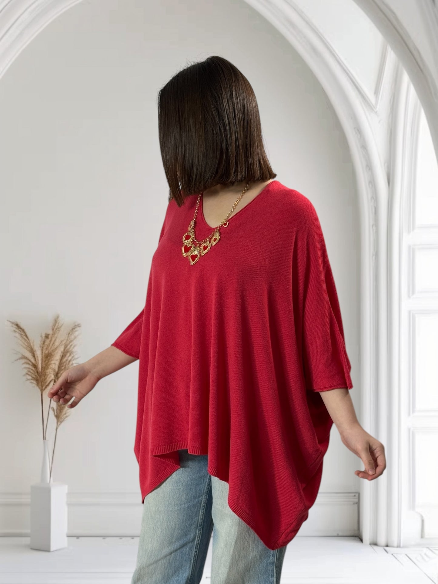 MERINGUE - PULLOVER AUS FLIESSENDER MASCHENWARE BIS GRÖSSE 56/58