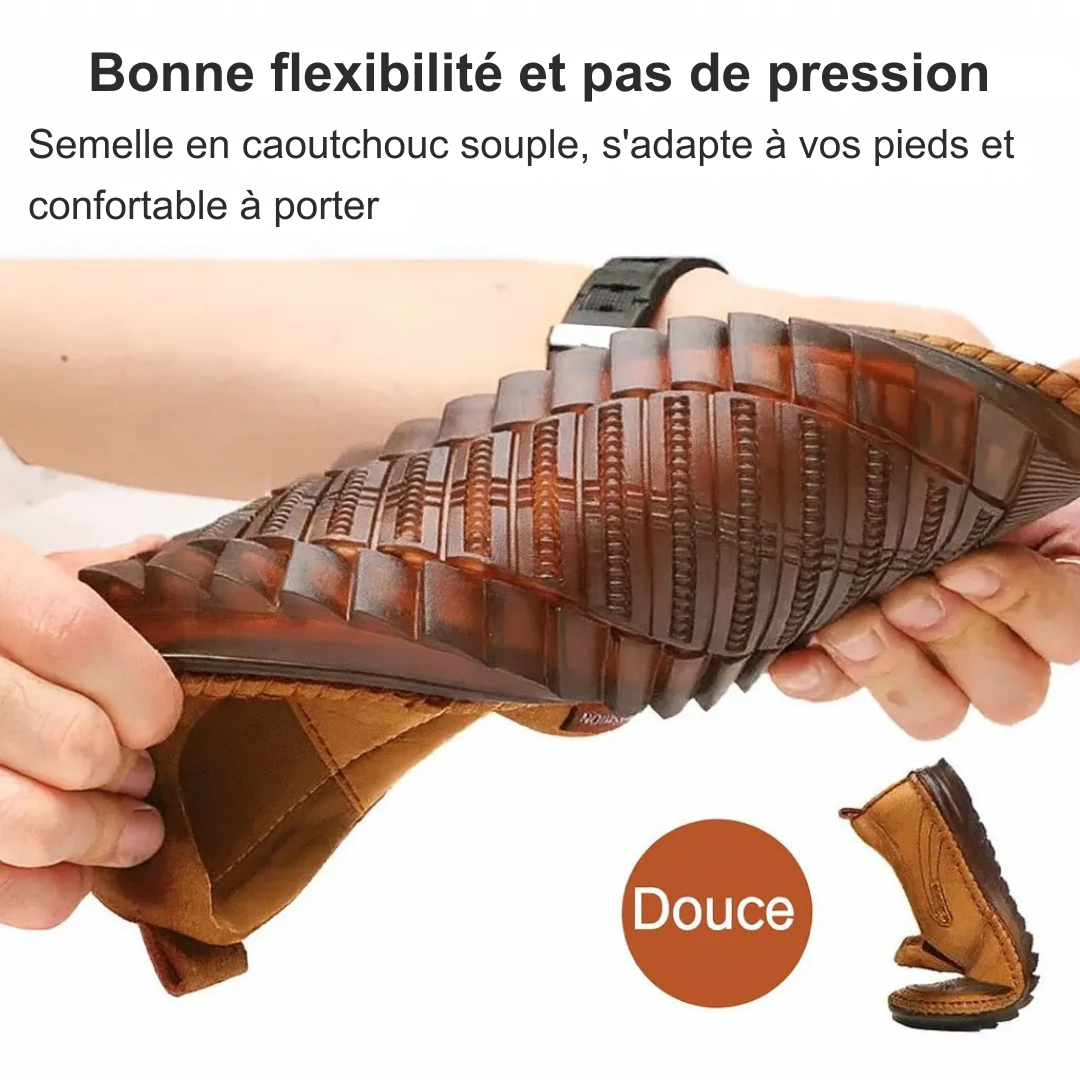 Atmungsaktive, rutschfeste Herrenschuhe aus Leder