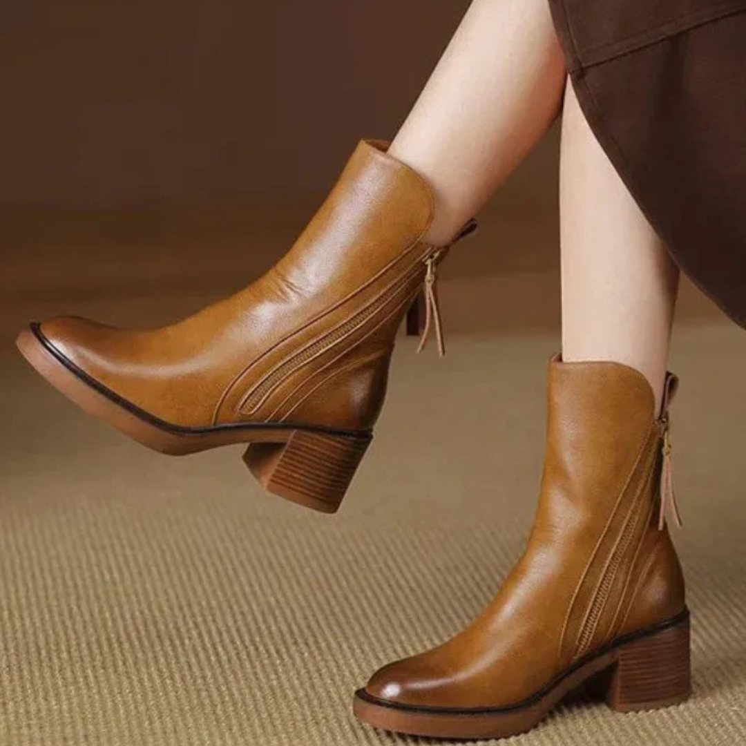 Elegante Lederstiefeletten