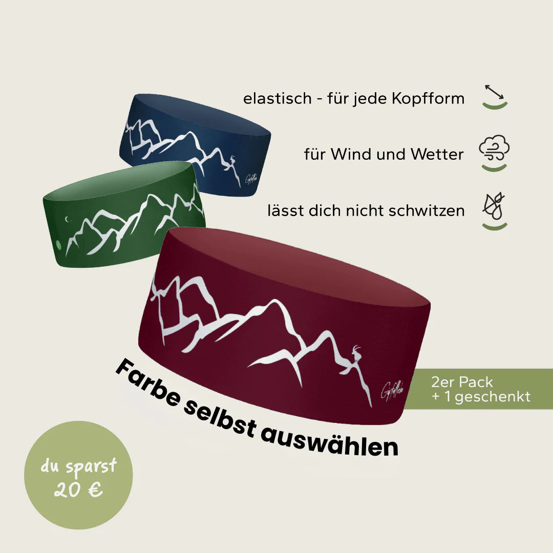Elastisches Stirnband für Outdoor-Aktivitäten - 3 für 2 Stirnbänder