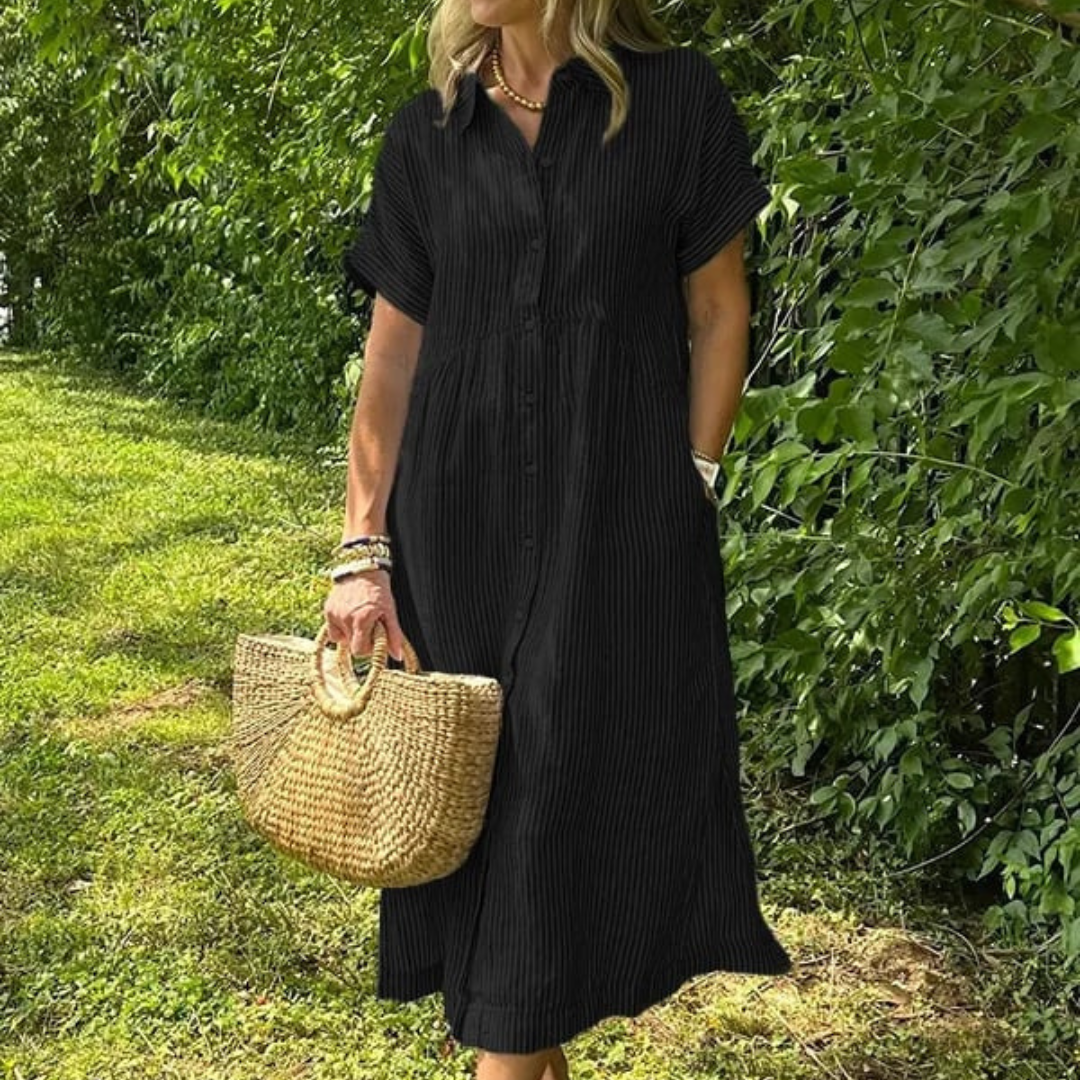 Leichtes gestreiftes Sommer-Maxikleid
