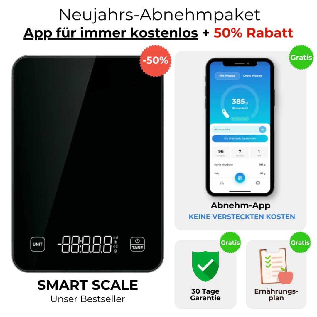 Digitale Smart Küchenwaage mit App-Konnektivität