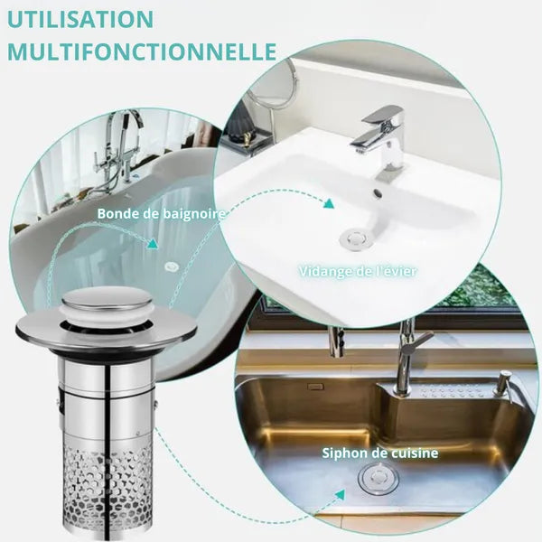 Universal-Abflussstopfen mit integriertem Filter