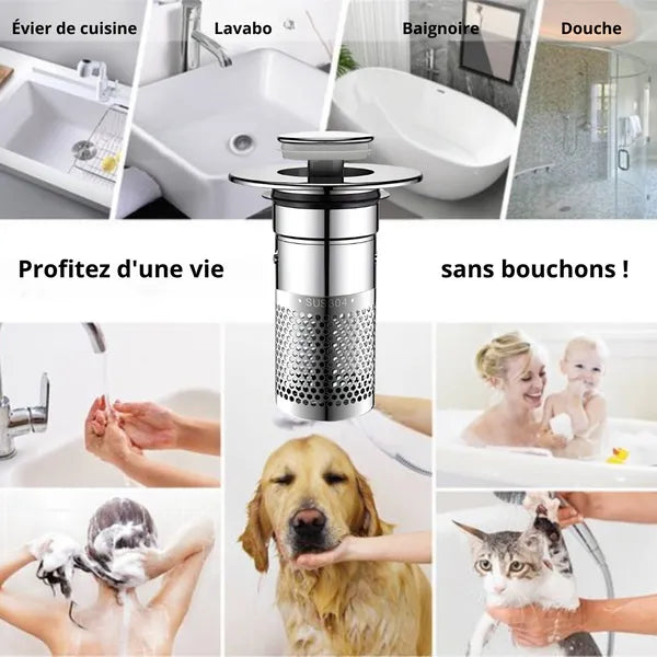Universal-Abflussstopfen mit integriertem Filter