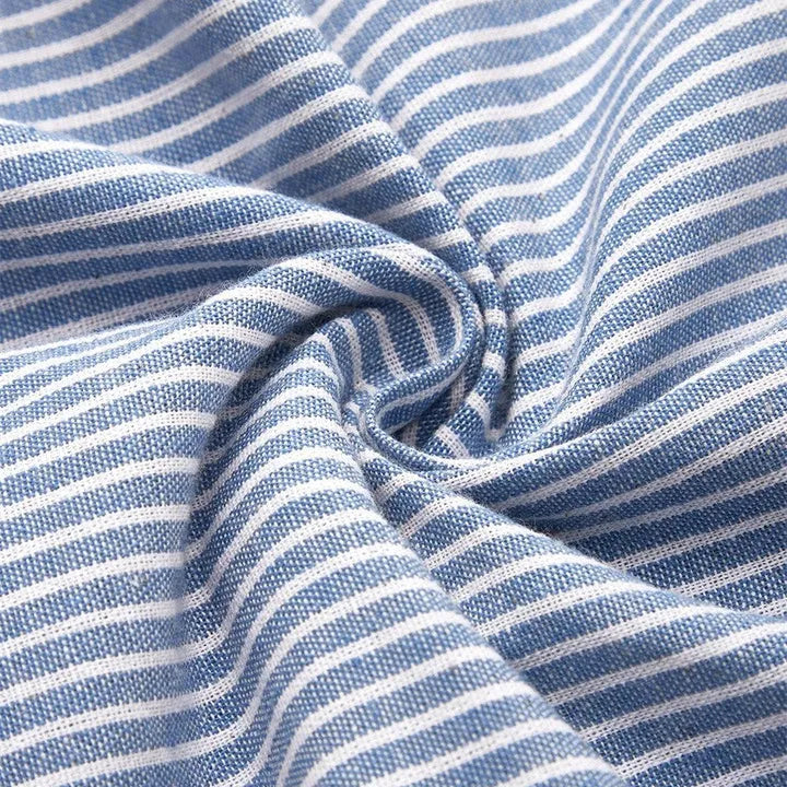 Gestreiftes Midikleid aus Baumwolle