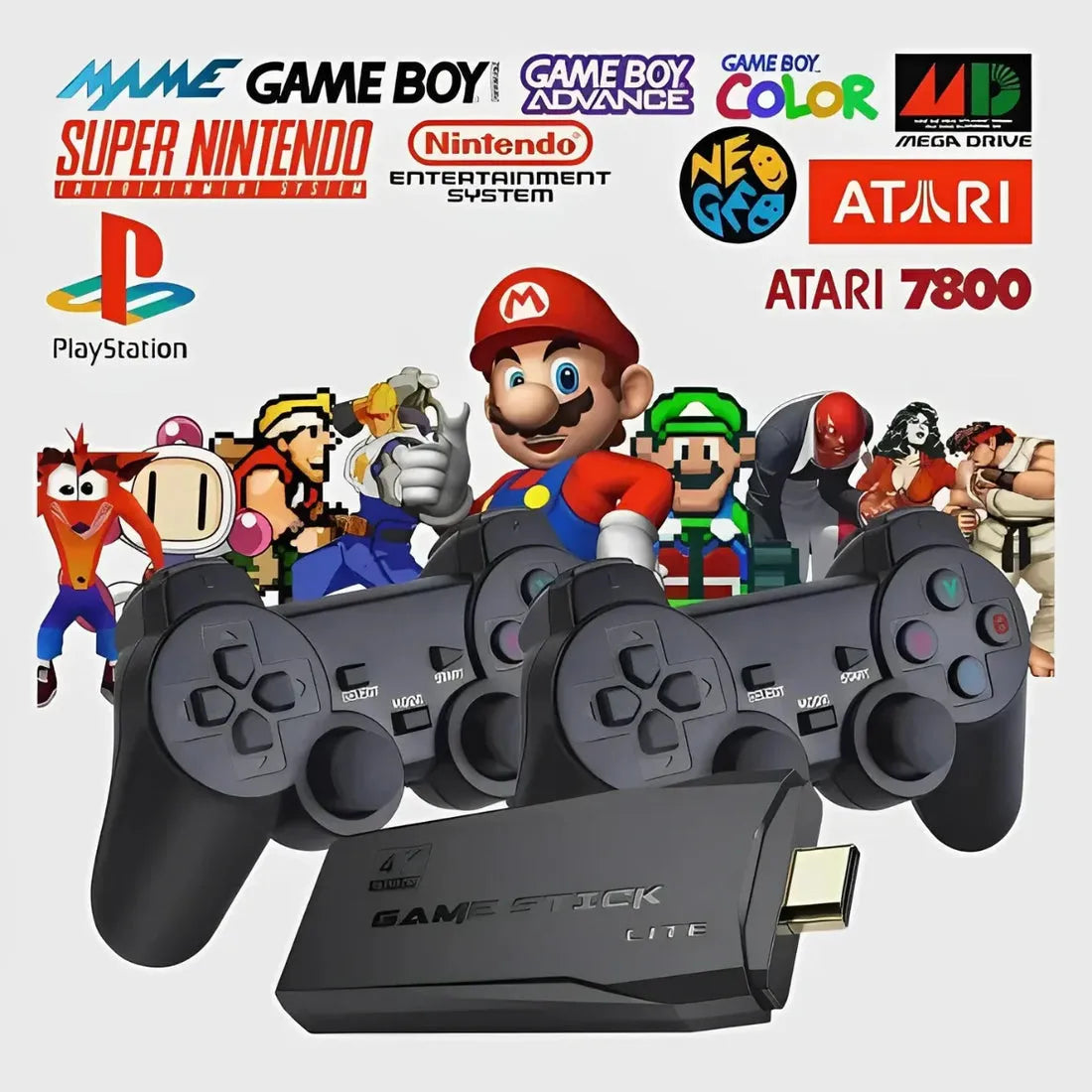 HDMI-Retro-Konsole - 30.000 integrierte Spiele und 2 kabellose Controller