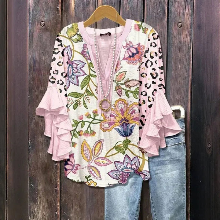 Bluse mit Vintage-Blumendruck
