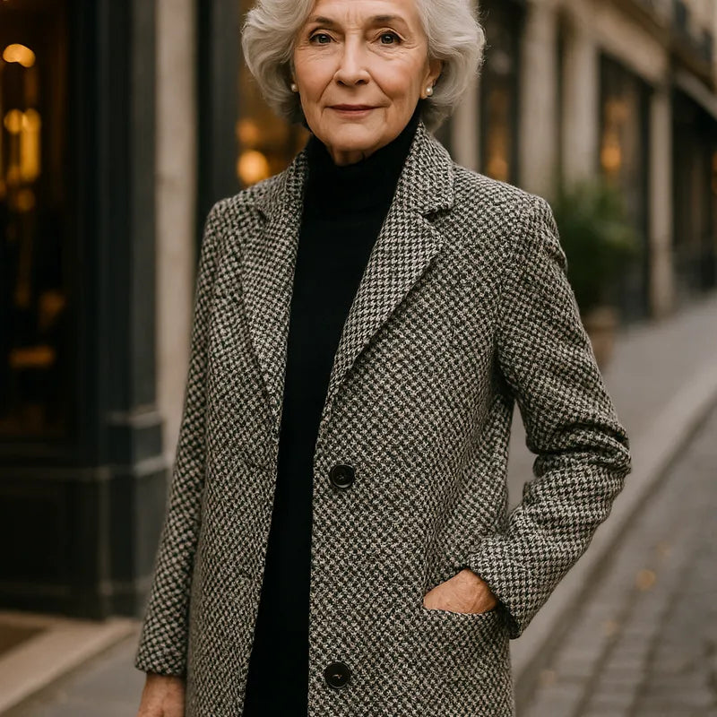 Langer Mantel, Frau, aus Wolle