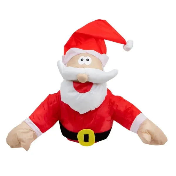 Weihnachtsdekorationen Weihnachtsmann und zerquetschtes Rentier