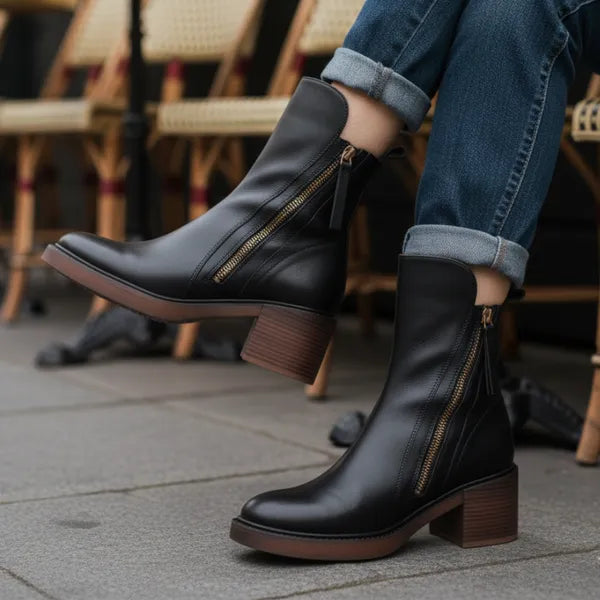 Elegante Lederstiefeletten