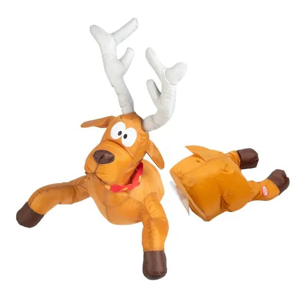 Weihnachtsdekorationen Weihnachtsmann und zerquetschtes Rentier