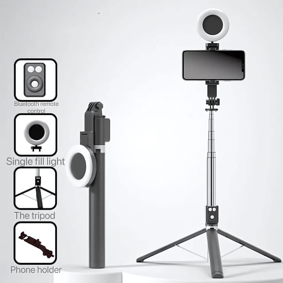 Bastone per selfie retrattile e treppiede per cellulare versatile