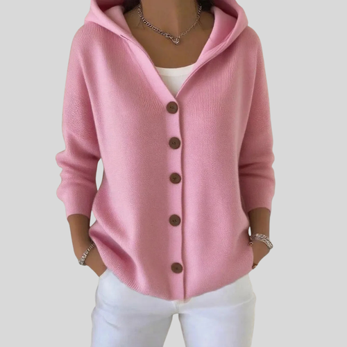 Morbido cardigan con cappuccio