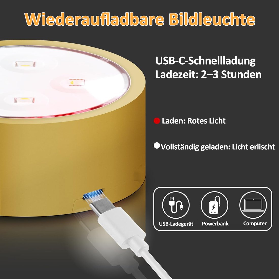 Magnetisches Mallicht con 13 Beleuchtungsmodi