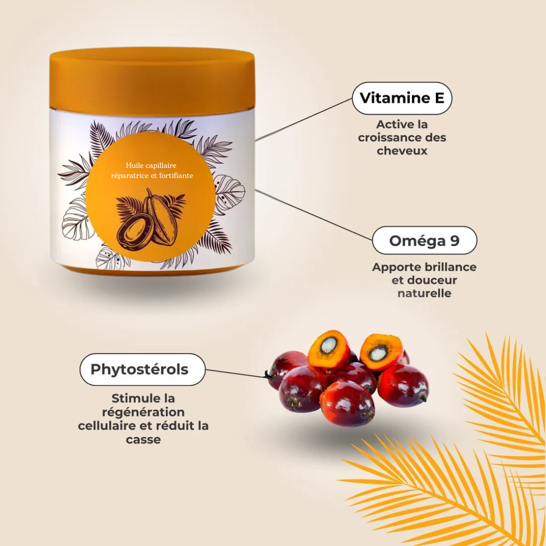 Olio vegetale per la crescita e la riparazione dei capelli