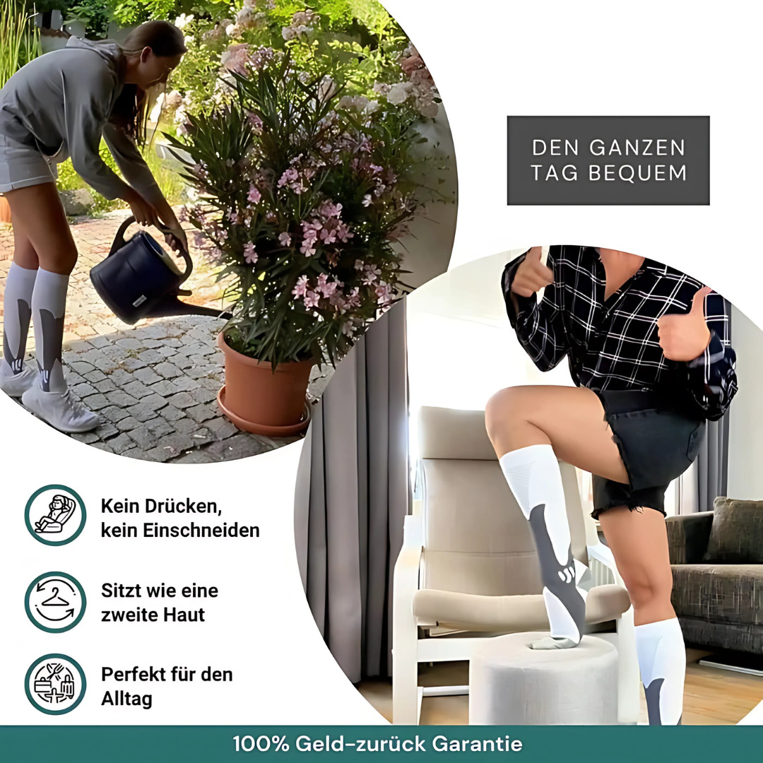 Calze di compressione con 3 zone di appoggio