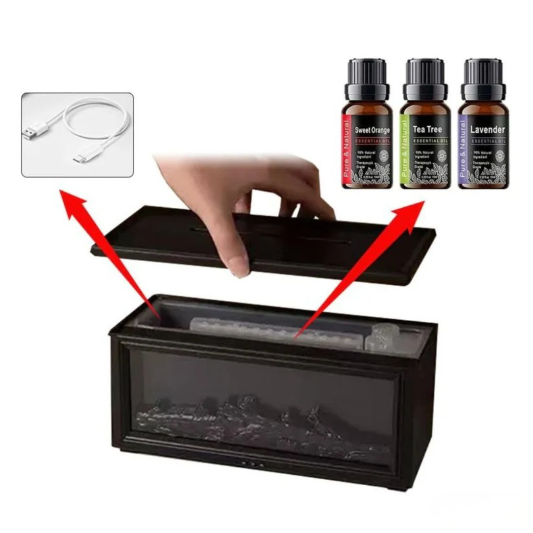 Diffusore di aromi ad effetto fiamma