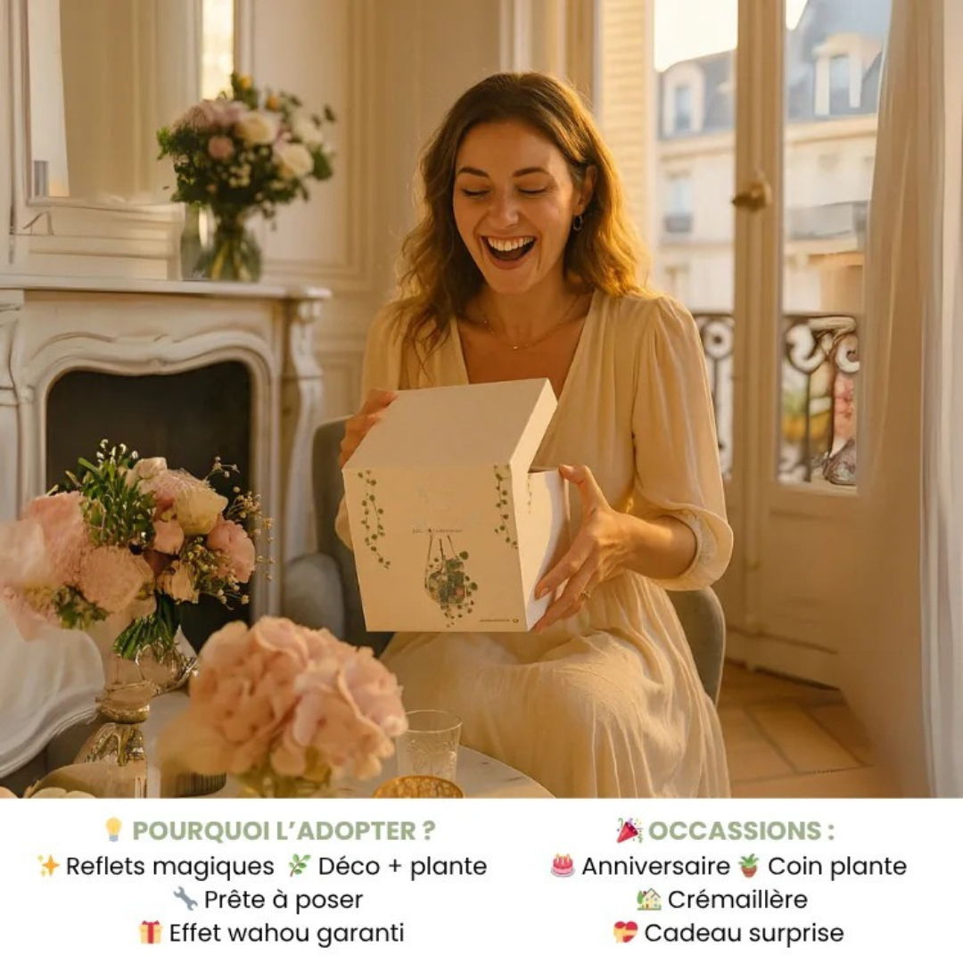 Fioriera sospesa con effetto specchio