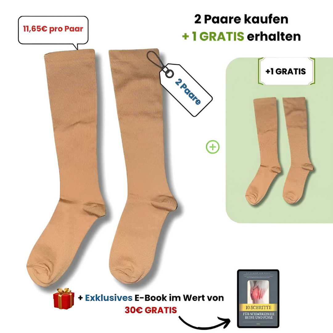 Calze di compressione con 3 zone di appoggio