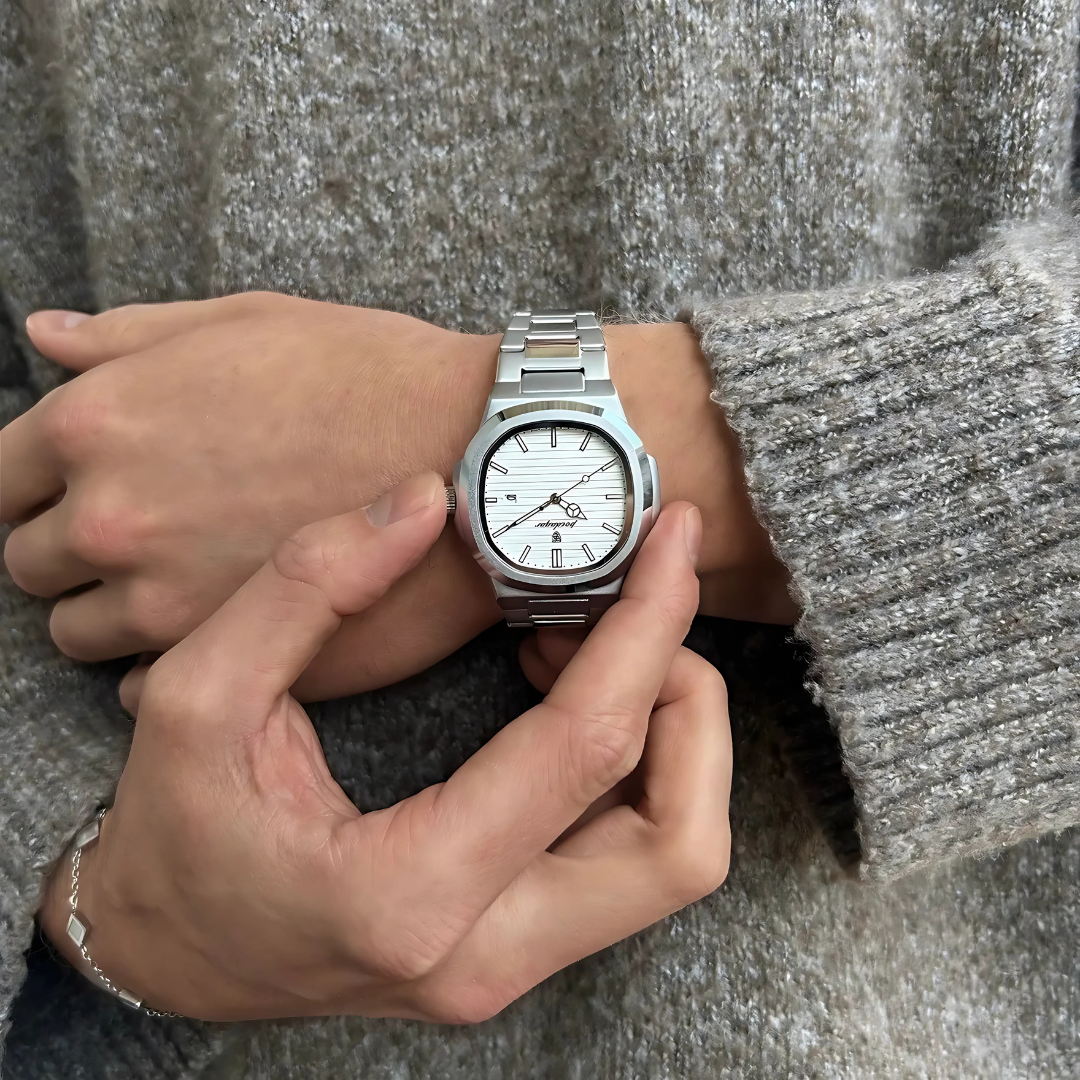 Armbanduhr minimalista Weiß Edelstahl