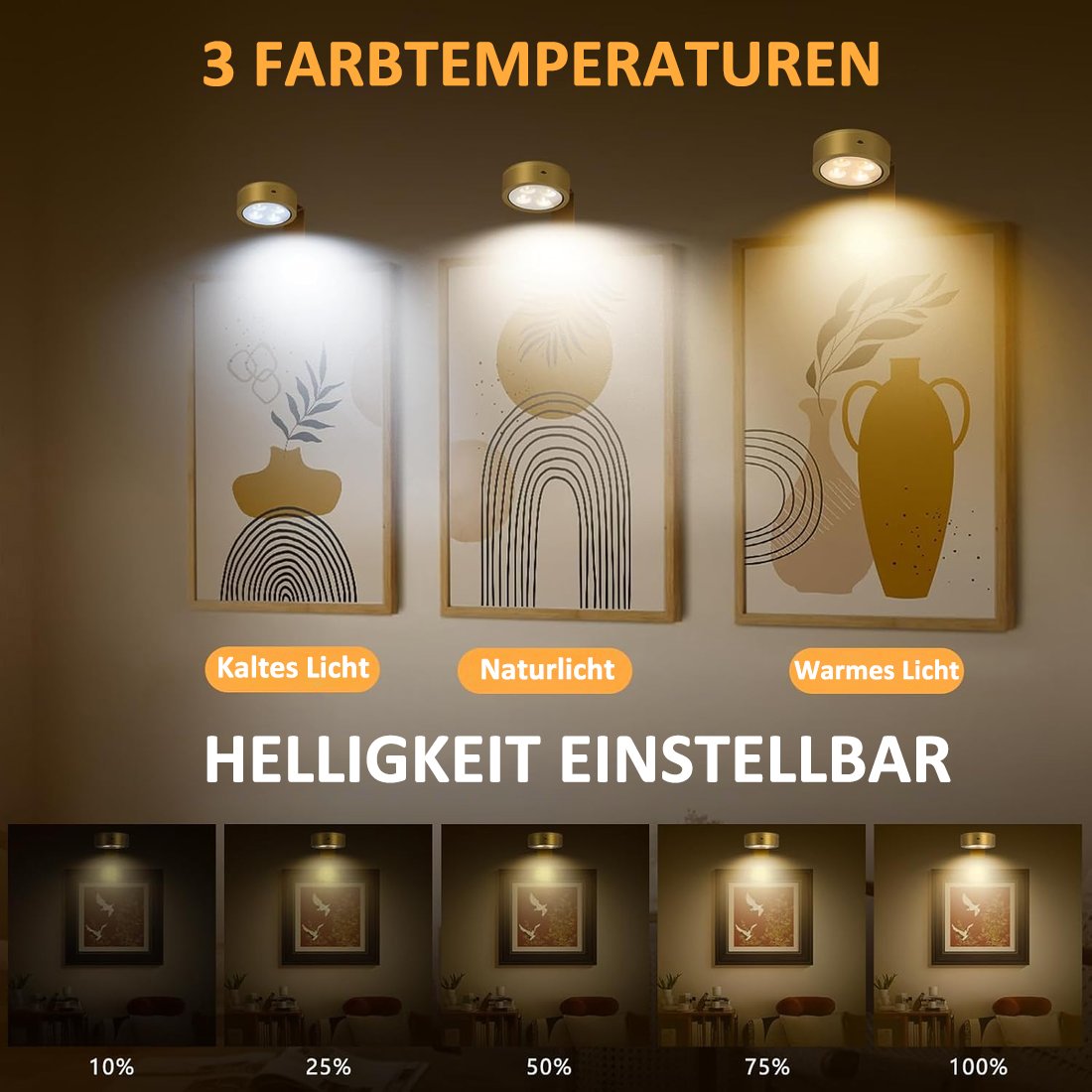 Magnetisches Mallicht con 13 Beleuchtungsmodi